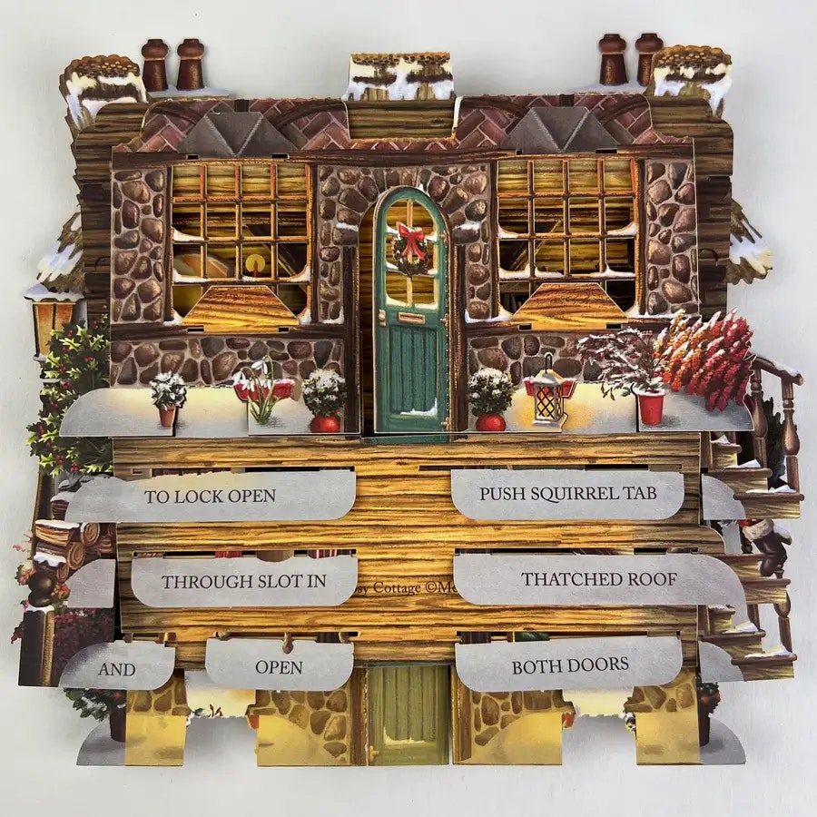 Magiskt julkort - Mysig julstuga (Fraktfritt)