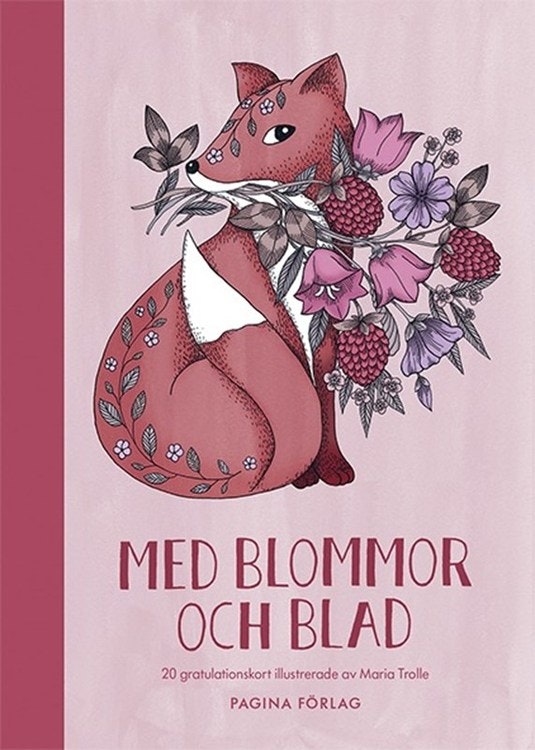 Med blommor och blad - 20 gratulationskort i en liten bok