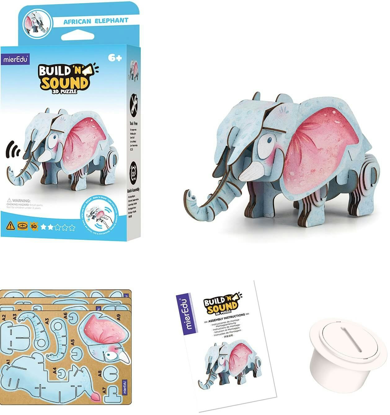 Byggsats med ljud - Elefant