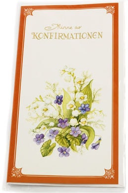Dubbelt kort med kuvert - Blommor till konfirmationen (Fraktfritt)