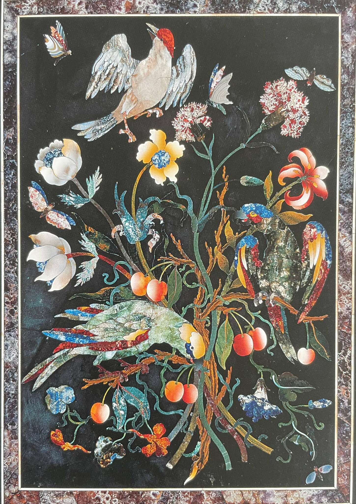 Enkelt Kort - Fåglar och blommor mot mörkret (Fraktfritt)