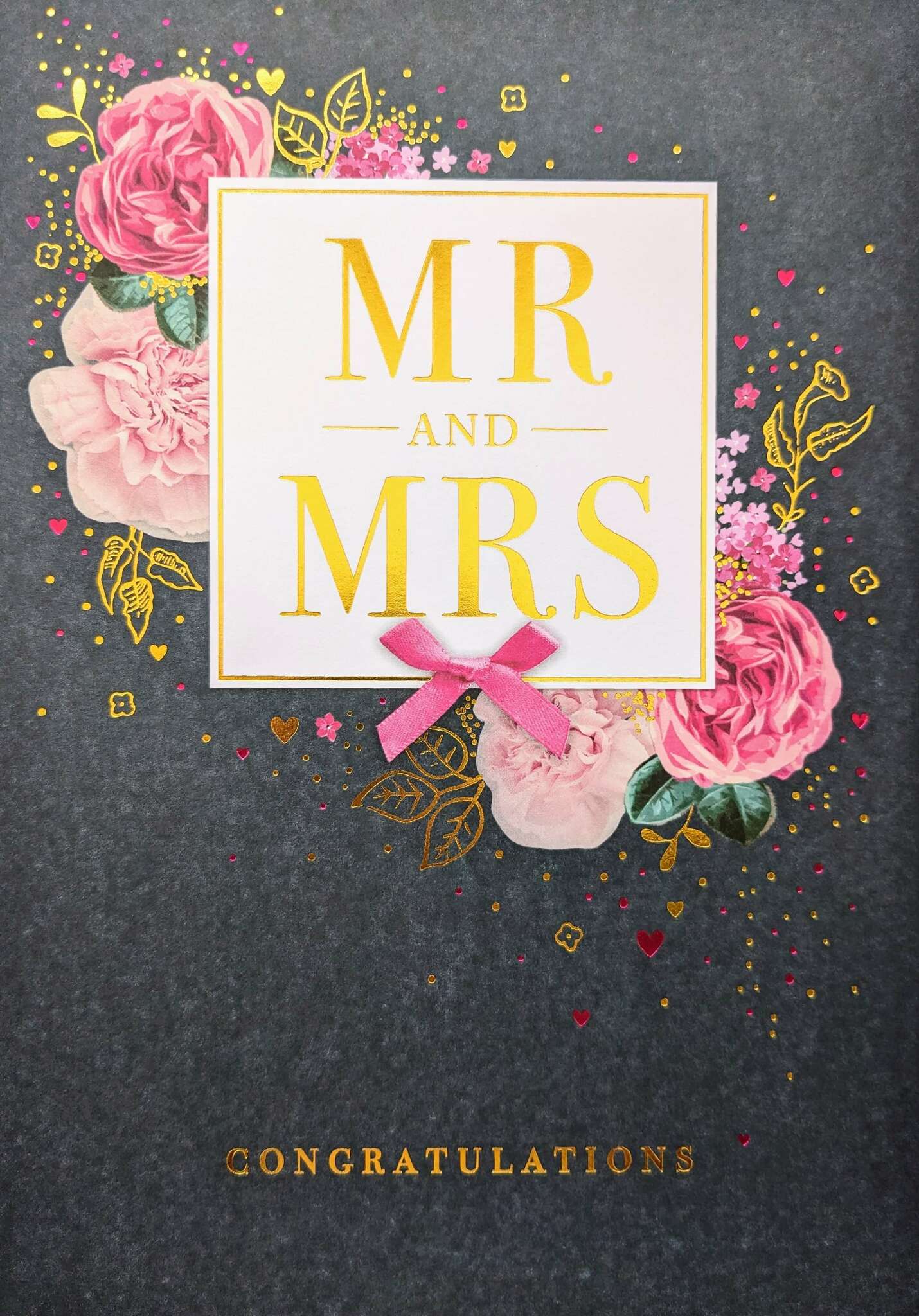 Större kort med kuvert - Mr och Mrs (Fraktfritt)