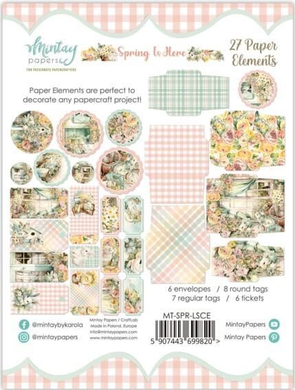Vackert papperspyssel - Spring is here (27 pappersdekorationer)