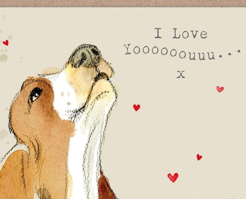 Kort med kuvert - I love yoooouuu.... (Fraktfritt)