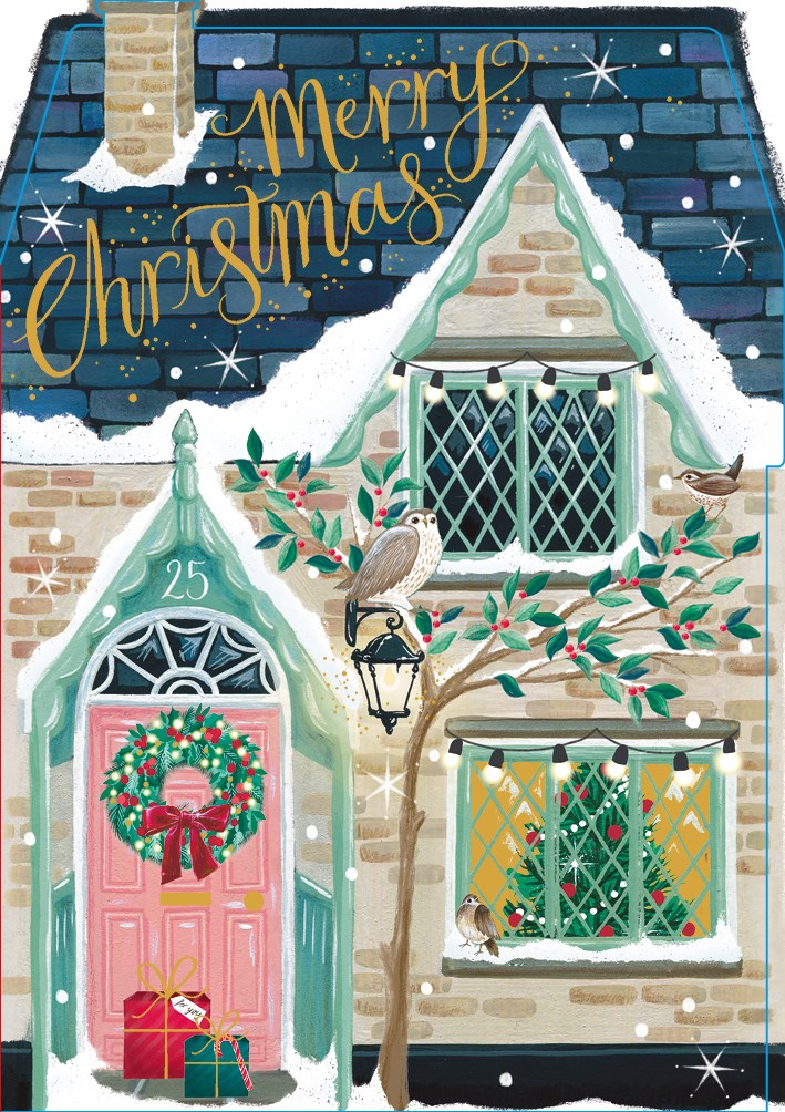 Julkort med kuvert - Det vackra huset (Fraktfritt)