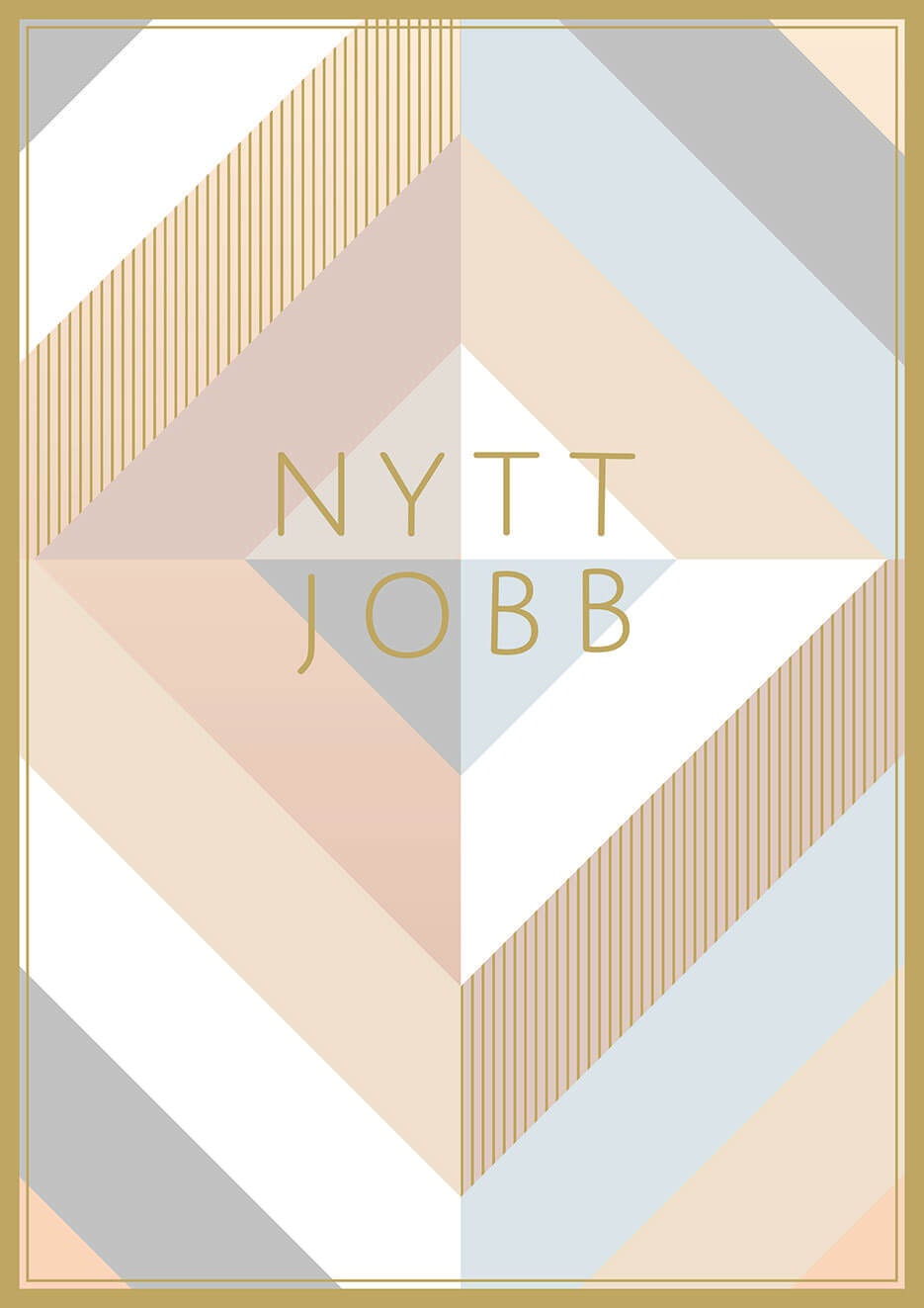 Dubbelt kort med kuvert - Nytt jobb, mönster (Fraktfritt)