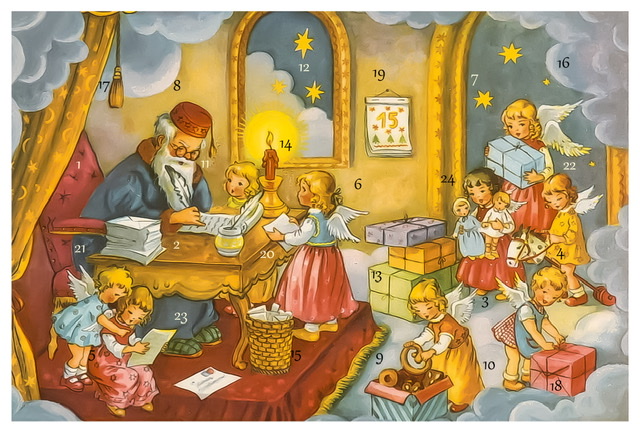 Små Adventskalendrar som julkort - Äldre motiv - Välj en eller flera (Fraktfritt)