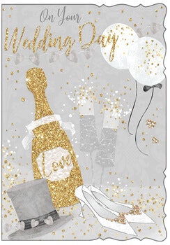 Dubbelt kort med kuvert - On your wedding day (Fraktfritt)