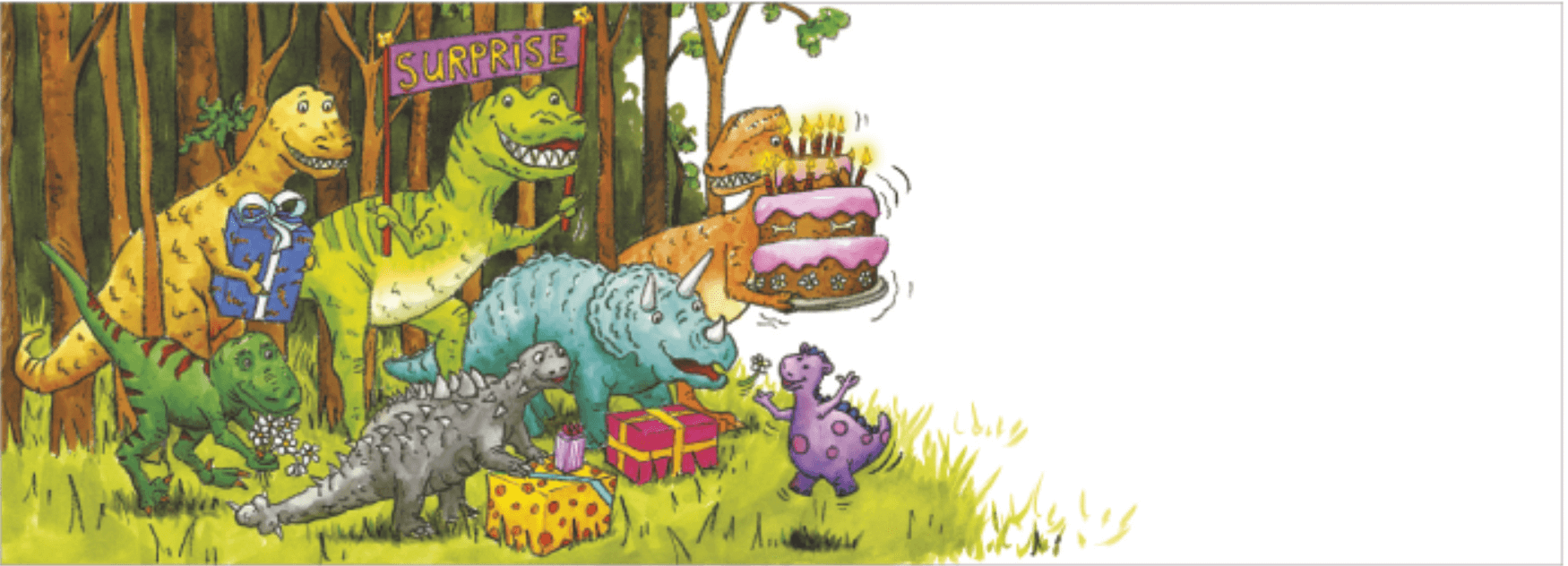 Överraskningskort utan kuvert - Dinosaurie-överraskning (Fraktfritt)
