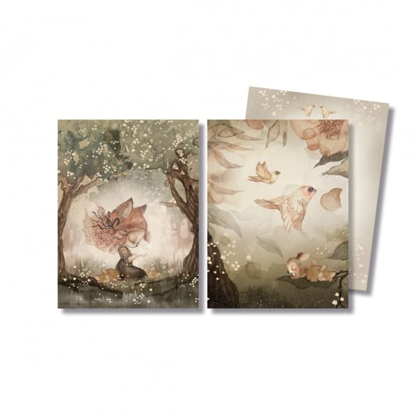 Mrs Mighetto - Förpackning med två enkla kort - Birds & Wood