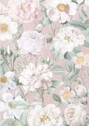 Anteckningsbok - Blommigt Rosa