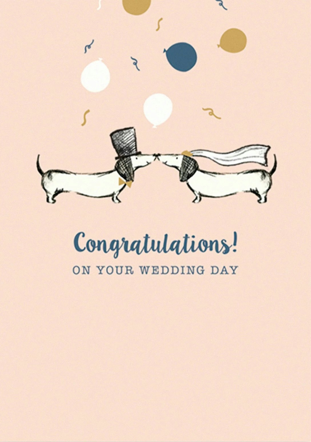 Dubbelt kort med kuvert - Wedding day (Fraktfritt)