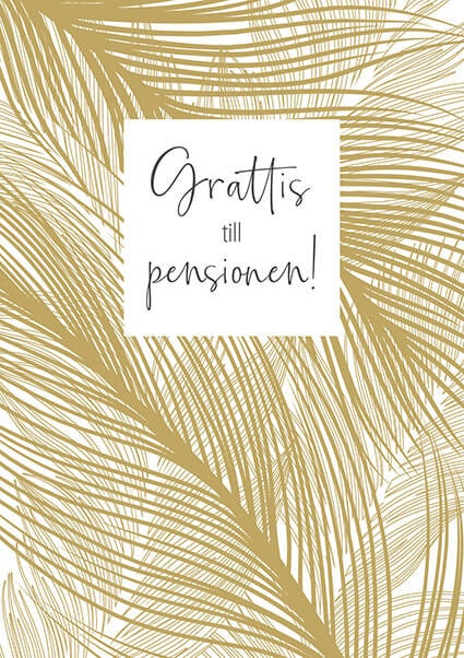 Dubbelt kort med kuvert - Pension guldblad (Fraktfritt)
