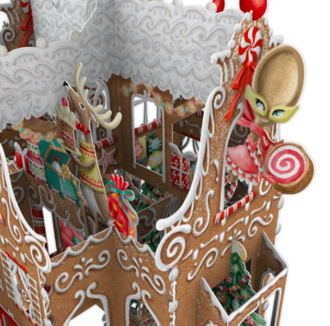 Magiskt julkort - Pepparkakshuset (Fraktfritt)