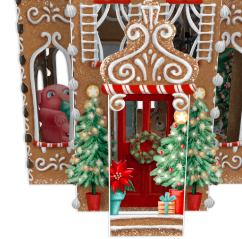 Magiskt julkort - Pepparkakshuset (Fraktfritt)