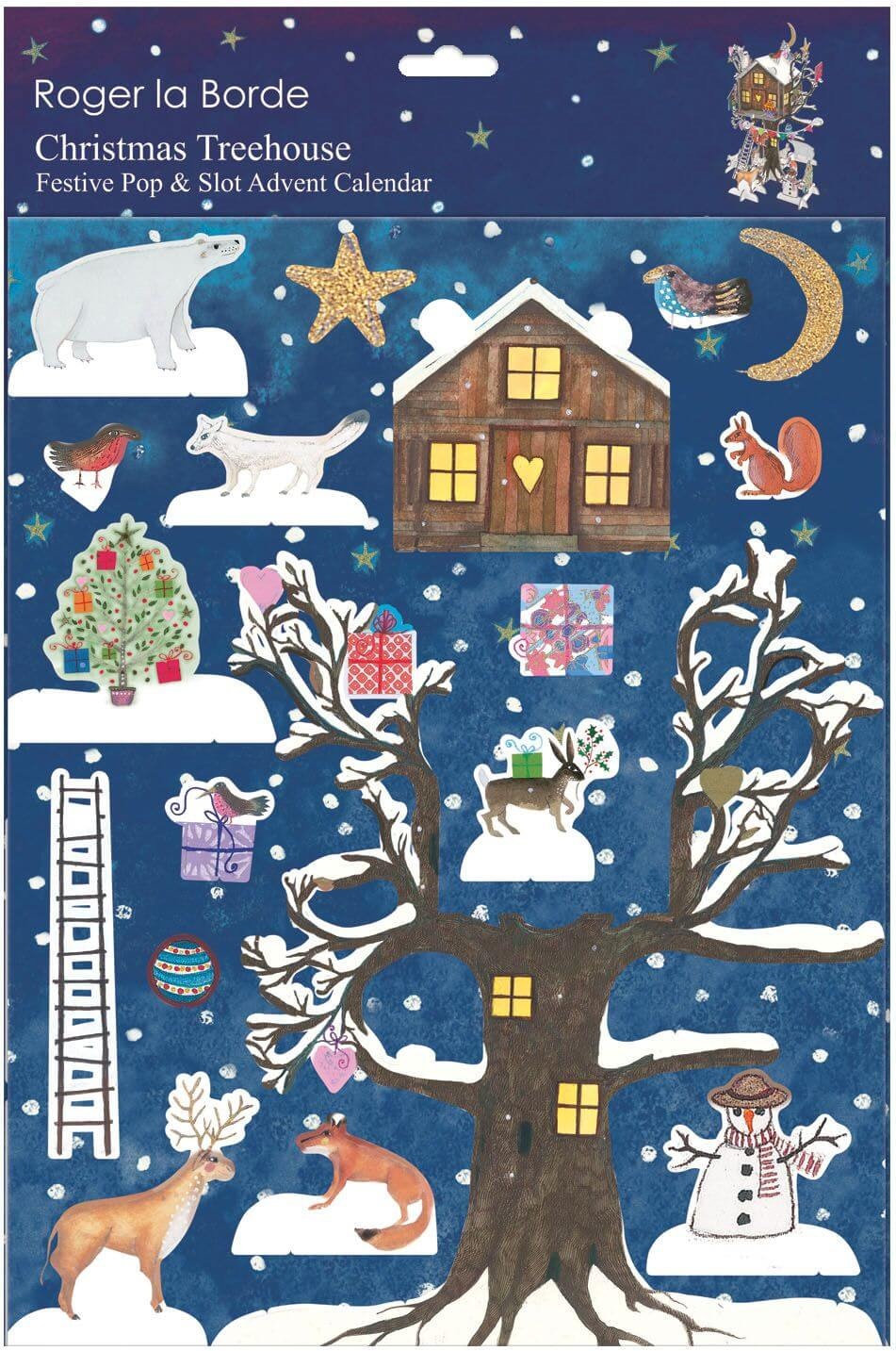 Adventskalender - Tryck ut och bygg ihop (Trädkojan)