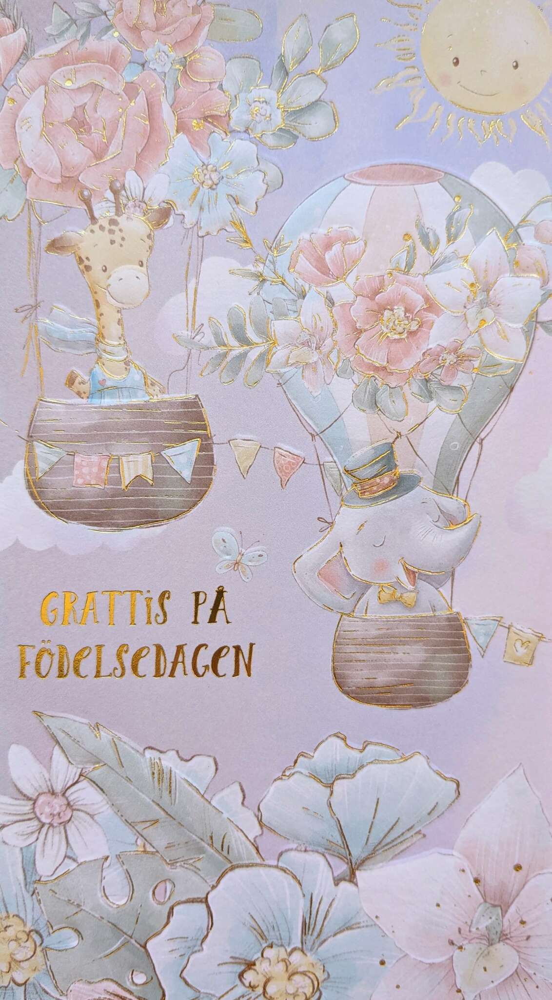 Kort med kuvert - Blomsterballonger (Fraktfritt)