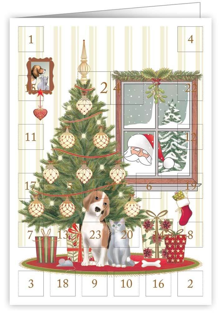 Liten Adventskalender med kuvert - Titta in på julen (Fraktfritt)