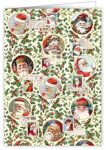 Julkort med kuvert - Jultomtens olika porträtt - (Fraktfritt)