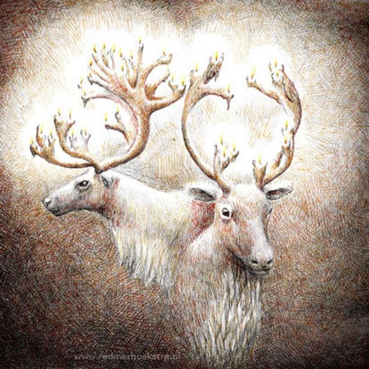 Julkort med juleljus