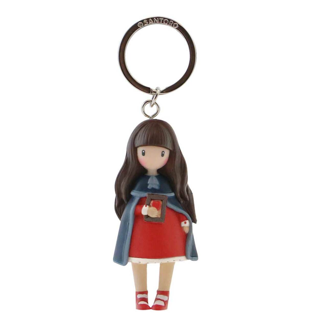 Nyckelring - Flicka med röd klänning