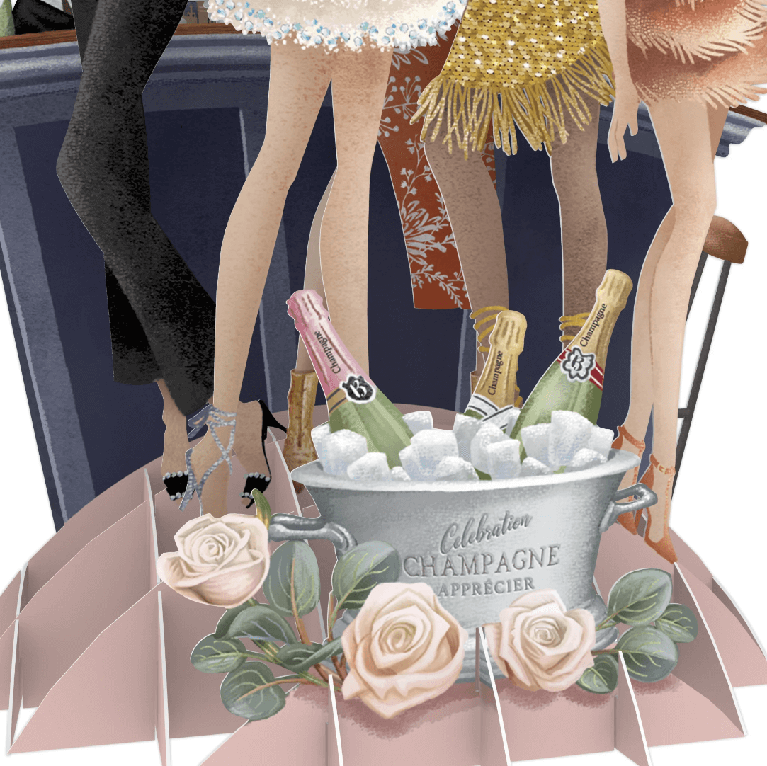 Magiska gratulationskort - Champagne fest (Fraktfritt)