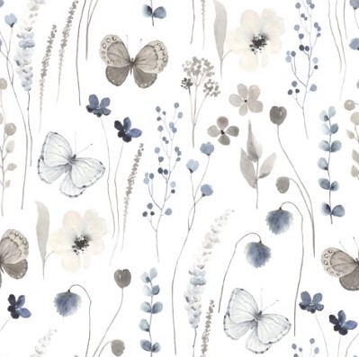 Servetter - Blå blomster