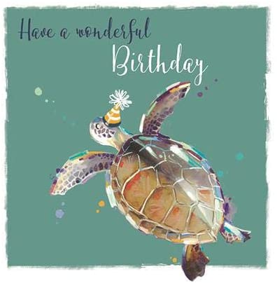 Kort med kuvert - Sköldpaddans födelsedagshälsning (Fraktfritt)