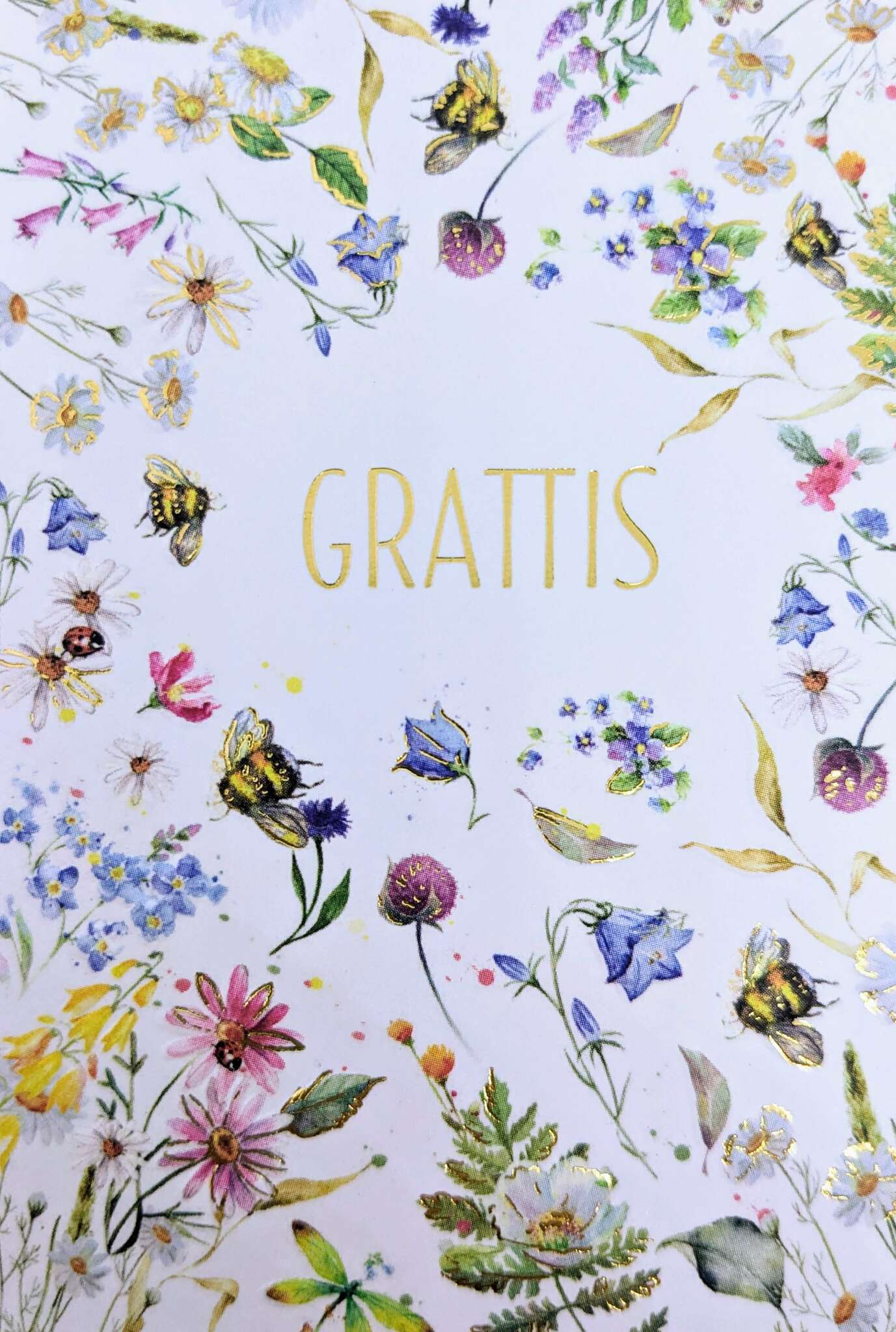 Litet kort med kuvert - Små blommor (Fraktfritt)