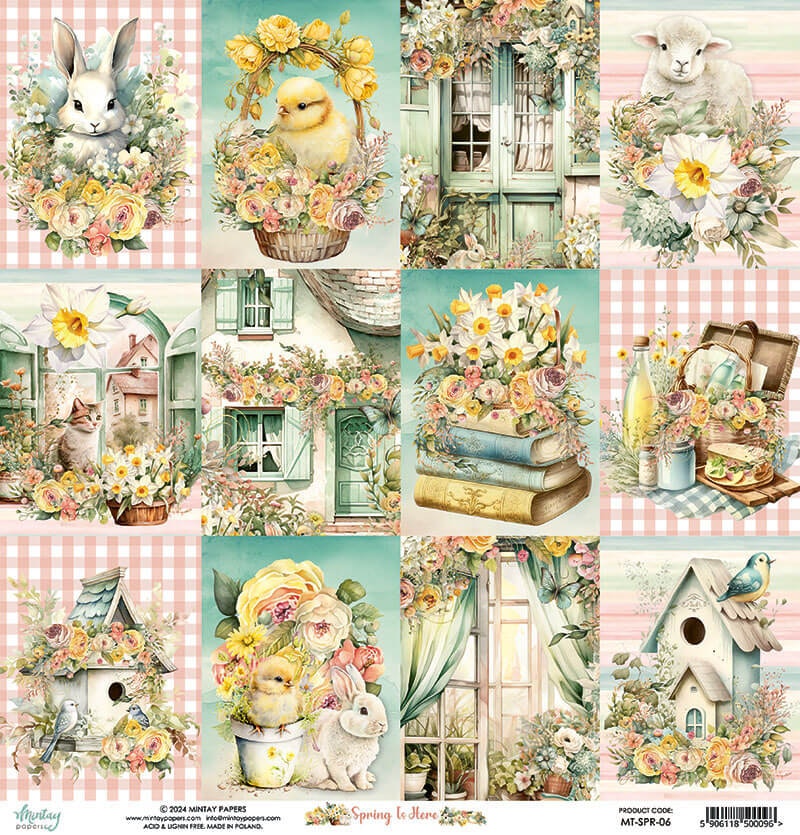Vackra pysselpapper - Spring is here (24 ark) 15 x 15 cm