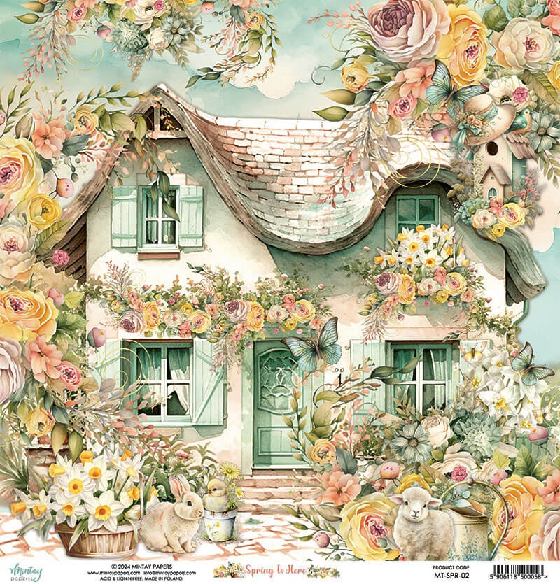 Vackra pysselpapper - Spring is here (24 ark) 15 x 15 cm