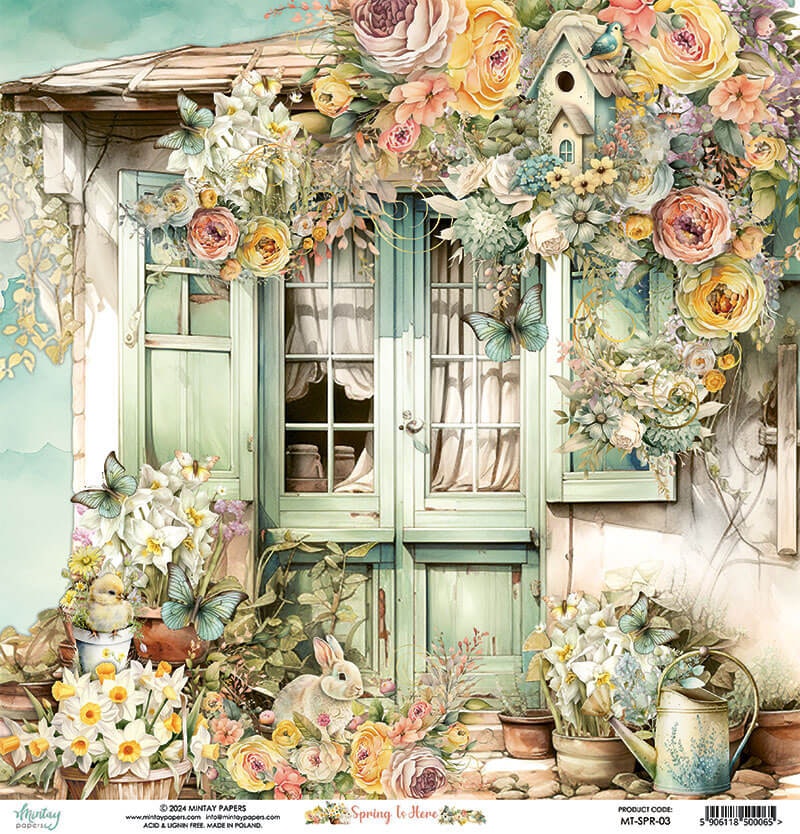 Vackra pysselpapper - Spring is here (24 ark) 15 x 15 cm