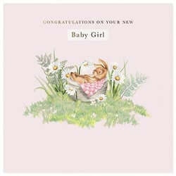 Dubbelt kort med kuvert - Babyrosa (Fraktfritt)