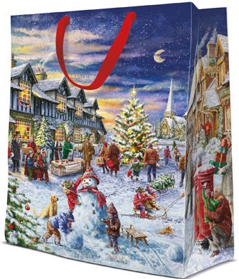 Stor Julklappspåse - Julmarknaden