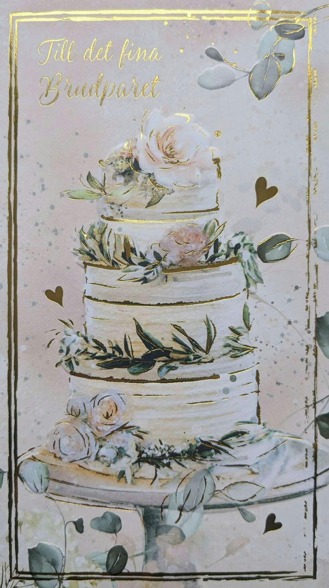 Kort med kuvert - Tårta till brudparet (Fraktfritt)