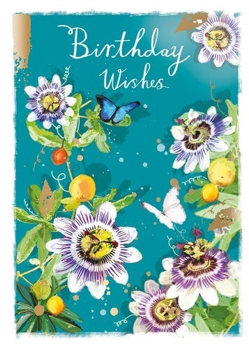 Dubbelt kort med kuvert - Grattis blommor vit-lila (Fraktfritt)
