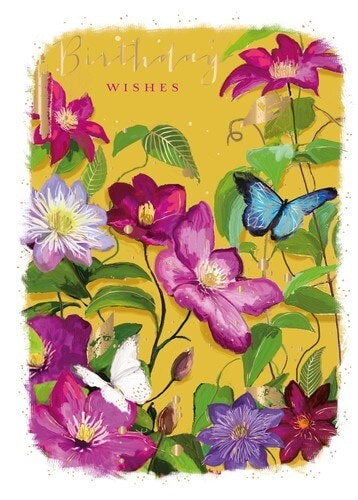 Dubbelt kort med kuvert - Blommorna grattis (Fraktfritt)