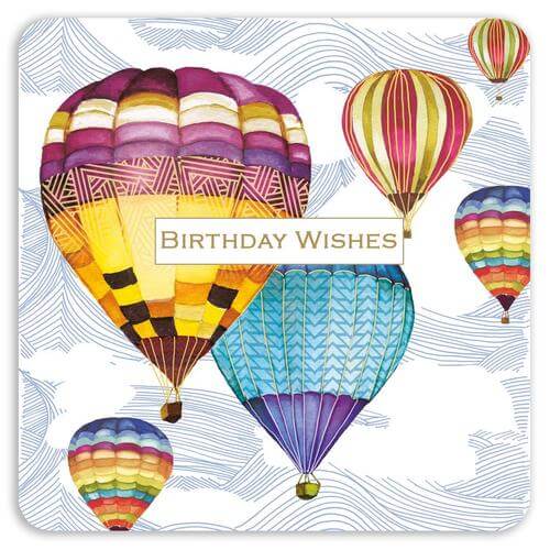Dubbelt kort med kuvert - Födelsedags luftballonger (Fraktfritt)