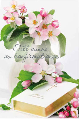 Kort med kuvert - Blomstrande minne av konfirmationen (Fraktfritt)