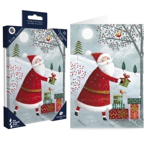 Förpackning med flera kort- Tomtens julklappar (10 kort med kuvert)