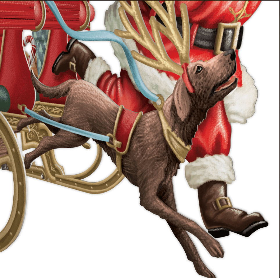 Magiskt julkort - Tomten drar släden (Fraktfritt)