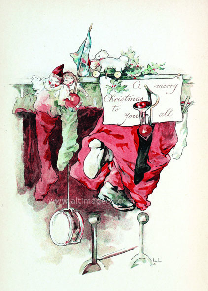 Julkort med kuvert -  Tomten i skorstenen (Fraktfritt)