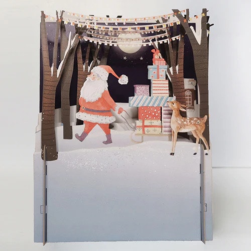 Utvikbart Julkort med kuvert- Tomtens paketsläde (Fraktfritt)