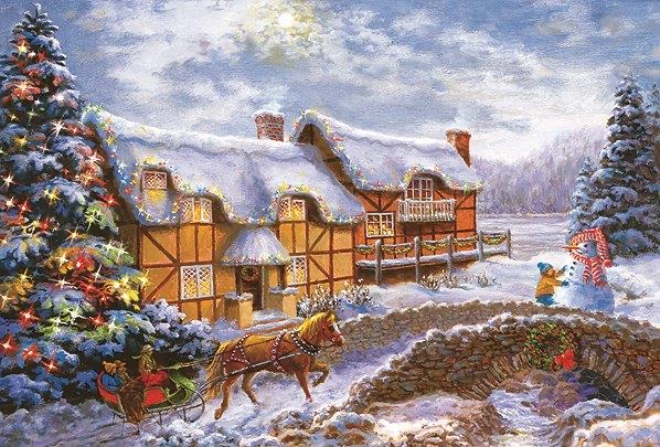 Små Adventskalendrar som jukort - Vintervyer - Massor att välja bland (Fraktfritt)