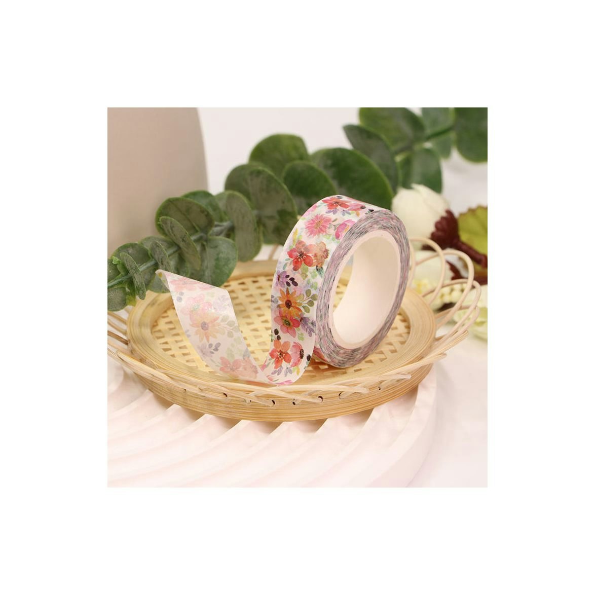 Dekorationstejp (Washi tejp) - Akvarellblommor (10 meter)