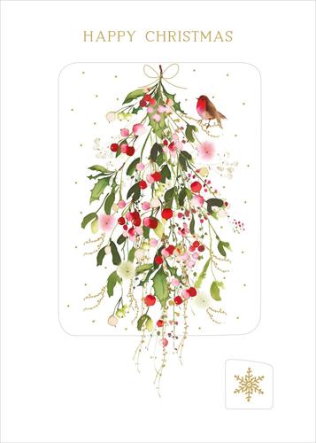Julkort med kuvert - Blommande mistel (Fraktfritt)