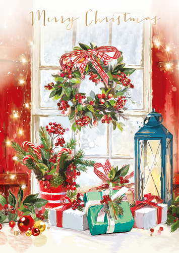 Julkort med kuvert - Vinterfönster (Fraktfritt)