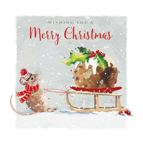 Julkort med kuvert - Musens julkälke (Fraktfritt)