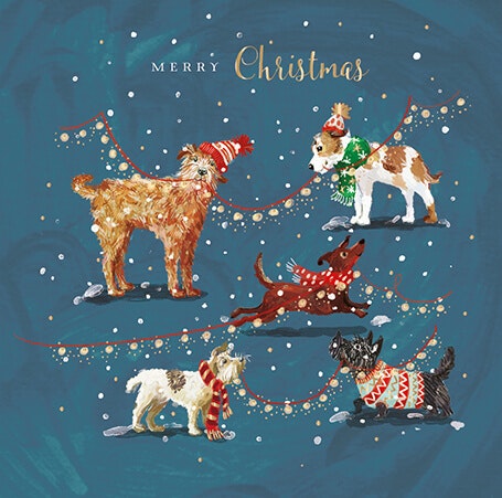 Dubbelt julkort med kuvert - Paw-fect Christmas (Fraktfritt)