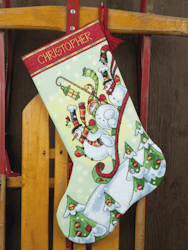 Dimensions - Sledding Snowmen Stocking